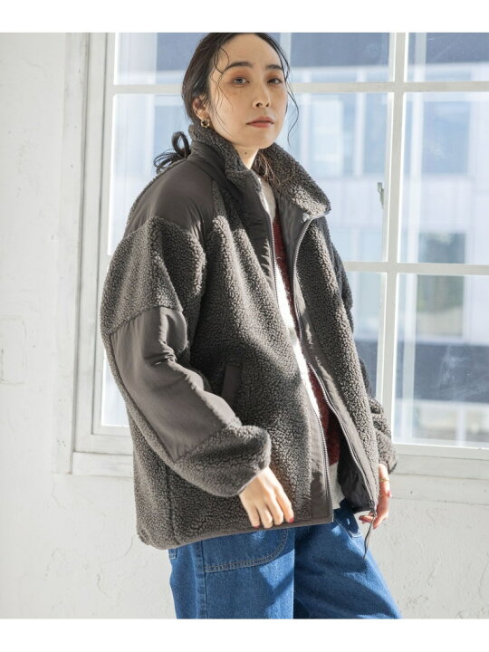 楽天市場】【SALE／55%OFF】【福服7】異素材切替えボアブルゾン studio 
