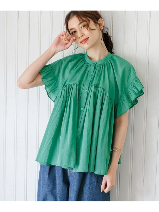 楽天市場】【SALE／30%OFF】コットンレーヨンボイル袖フリルブラウス 