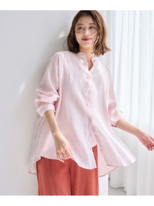 楽天市場】【SALE／50%OFF】【リネン100%】バンドカラーシャツ studio 