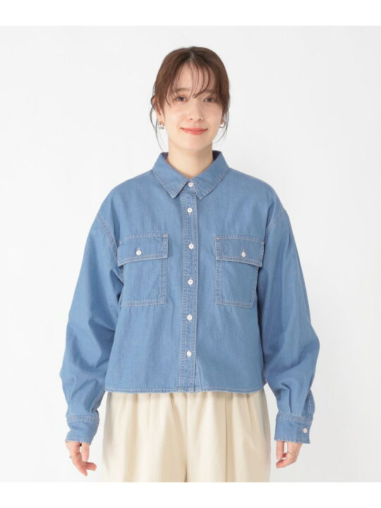 楽天市場】【SALE／60%OFF】【ONKUL掲載商品】ショート丈デニムシャツ 