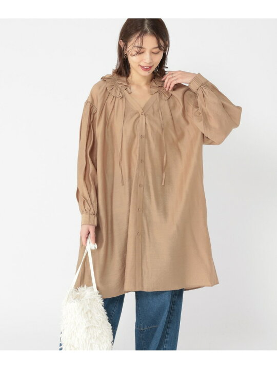 楽天市場】【SALE／60%OFF】フリルカラーチュニック丈ワンピース 