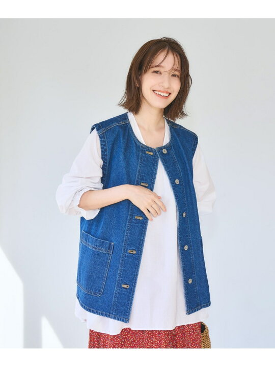 楽天市場】【SALE／60%OFF】ノーカラーデニムベスト《CLIP denim 