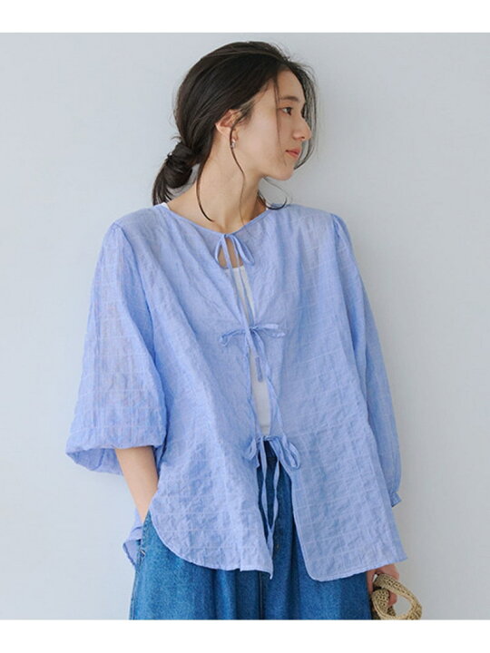 楽天市場】【SALE／50%OFF】ダブルフロントシャーリングリボンブラウス 