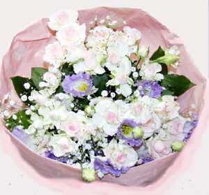 やさしいピンク系のラウンドブーケ【花束】【生花】ブライダルブーケ　ウエディング　結婚式