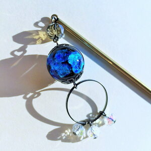 ほたる玉 かんざし とんぼ玉 一本簪 和装アクセサリー ブルー