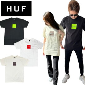 ハフ HUF 半袖 Tシャツ TS01666/TS01954 ボックスロゴ 前ロゴ メンズ レディース カットソー 丸首 HUF ESSENTIALS BOX LOGO S/S TEE