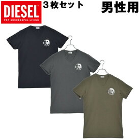 ディーゼル UMTEE マイケル 3パック Tシャツ 3枚セット メンズ DIESEL UMTEE MICHAEL 3P TEE 00SHGU 0TANL 男性用 半袖Tシャツ ブラックxグレーxカーキ (01-23165203)