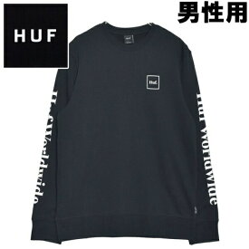 ハフ エッセンシャルズ ドメスティック クルー 男性用 HUF ESSENTIALS DOMESTIC CREW PF00264 メンズ スウェット トレーナー ブラック (01-23751088)