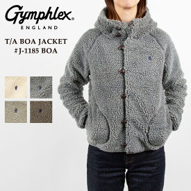 【セール 20％OFF】Gymphlex ジムフレックス ボア T/A BOA ジャケット 2025AW #J-1185 BOA ボア フード付き 人気 無地 あったか レディース かわいい おしゃれ くるみボタン ワンポイント刺繍入り 送料無料