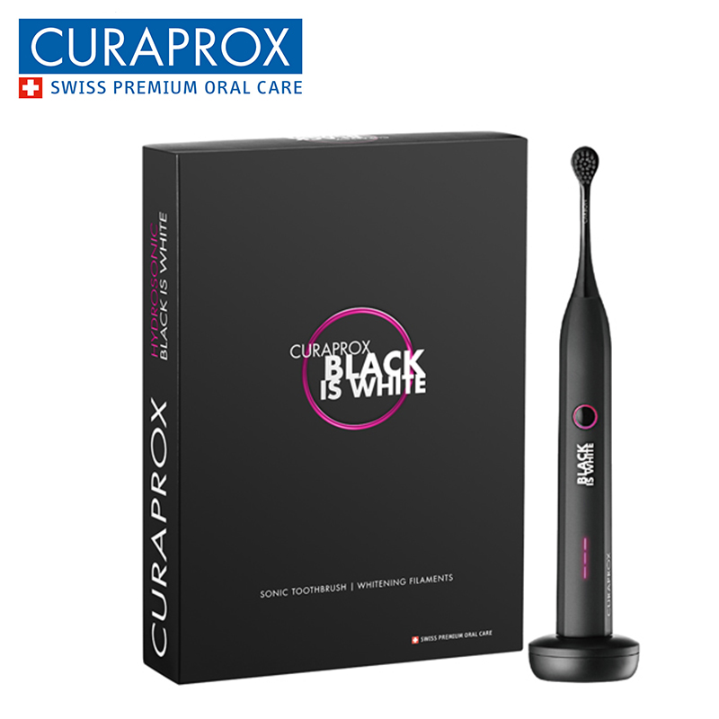 CURAPROX クラプロックス 音波式電動歯ブラシ BLACK IS WHITE ブラックイズホワイト 電動 充電式 はみがき ホワイトニング トラベル 携帯 替えブラシ付き 送料無料 あす楽 ◇◇