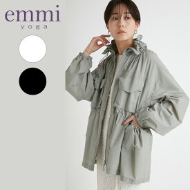 エミ アトリエ emmi atelier トップス 撥水ワッシャーブルゾン 2024SS 13WFJ241017 アウター 長袖 ジャケット ポケット付き ギャザー ブルゾン 撥水加工 メッシュ おしゃれ モード スポーツウェア ヨガ ピラティス ウォーキング ランニング レディース 送料無料