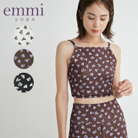 エミ ヨガ emmi yoga ヨガウェア トップス ペイントハートブラトップ 14WCT241212 2024SS カップ付き ノースリーブ ブラトップ スポーツウェア ピラティス レディース デザイン ハート柄 おしゃれ かわいい ストレッチ 送料無料