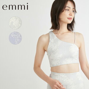 【セール 30%OFF】エミ emmi ヨガウェア トップス eco スノートレイスブラトップ 14WCT245201 2024AW ノースリーブ スポーツウェア アシンメトリー レディース 雪 デザイン ニュアンスカラー おしゃ
