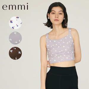 emmi エミ トップス ディフォームフラワーブラトップ 14WCT254204 2025AW 秋 冬 カップ付き ブラトップ レディース おしゃれ かわいい 花柄 ノースリーブ スポーツウェア ヨガ ピラティス ジム ウォ