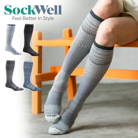 ソックウェル 着圧ソックス MICRO GRADE マイクログレード SW36W Sockwell 靴下 くつ下 ソックス ロング丈 日中 夜用 就寝用 レディース オフィス 立ち仕事 スポーツ ヨガ むくみ あったか 暖かい 防臭 通気性 蒸れない サステナブル おしゃれ かわいい ドット柄 送料無料