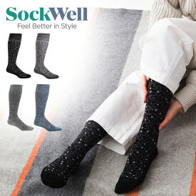 ソックウェル 着圧ソックス NEW LEAF ニューリーフ SW37W Sockwell 靴下 くつ下 ソックス 高圧力 ロング丈 日中 夜用 就寝用 レディース オフィス 立ち仕事 スポーツ ヨガ むくみ 暖かい 防臭 通気性 蒸れない ヘルスケア サステナブル 花柄 おしゃれ かわいい 送料無料