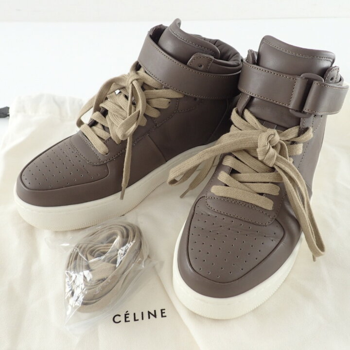 楽天市場】【CELINEセリーヌ】 レザーハイカットスニーカー37 シューズ 