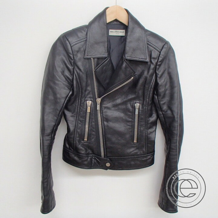 美品】BALENCIAGA レザーダブルライダース バイカージャケット 36 