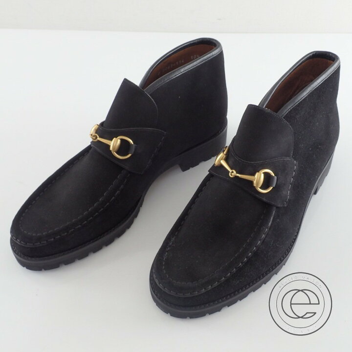 楽天市場】GUCCI【グッチ】 ゴールドビット金具 黒 スエードレザー 