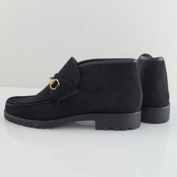 楽天市場】GUCCI【グッチ】 ゴールドビット金具 黒 スエードレザー 