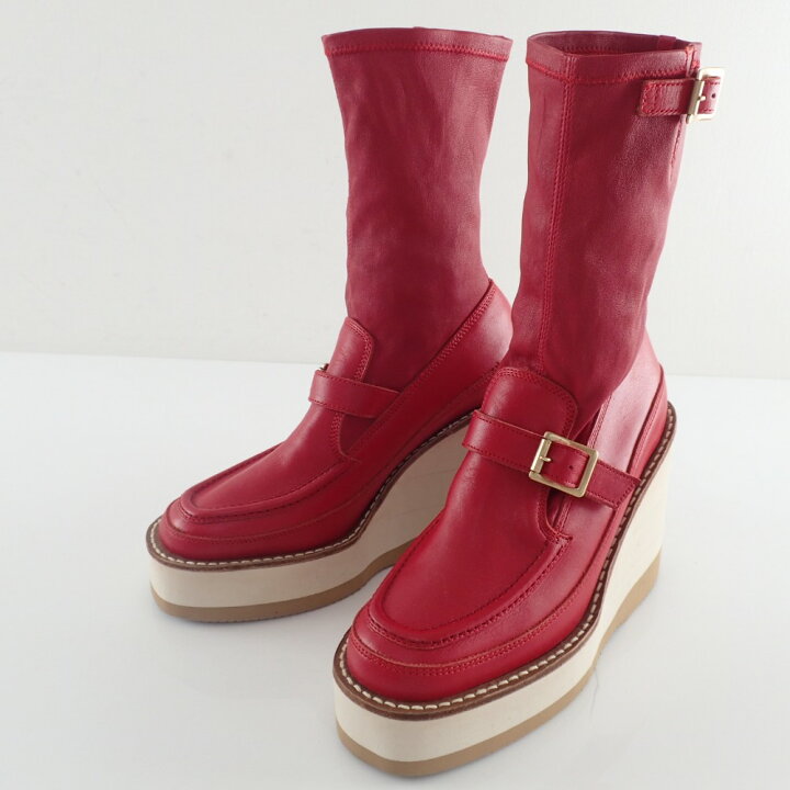 楽天市場】sacai【サカイ】 ウェッジソールベルトソックブーツ 39 