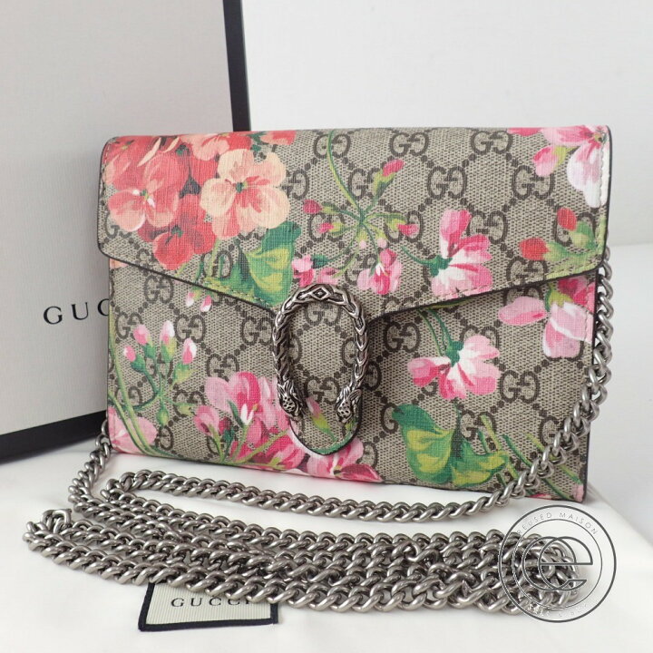 楽天市場】GUCCI【グッチ】 401231 GGブルームス プリントPVC×レザー 