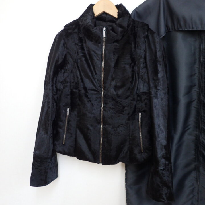 楽天市場】FENDI【フェンディ】 黒 高級 ラムファー 2WAYダウン  