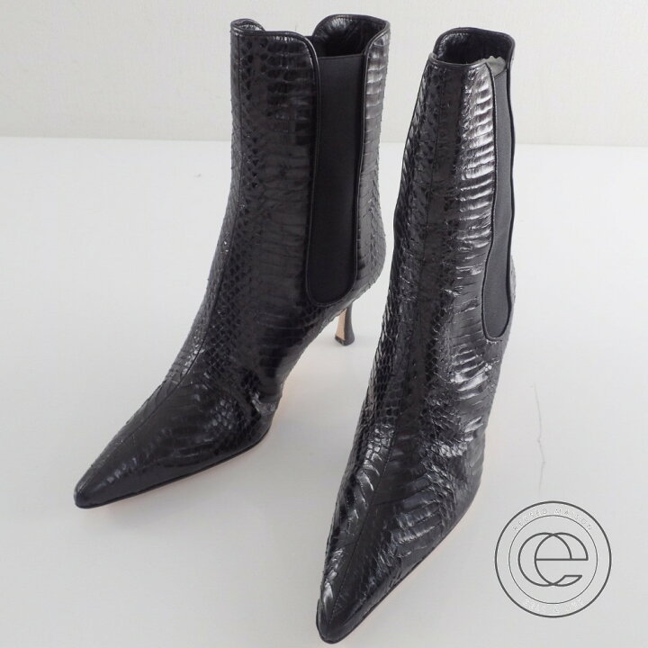 楽天市場】MANOLO BLAHNIK【マノロブラニク】 黒 パイソン サイドゴア 