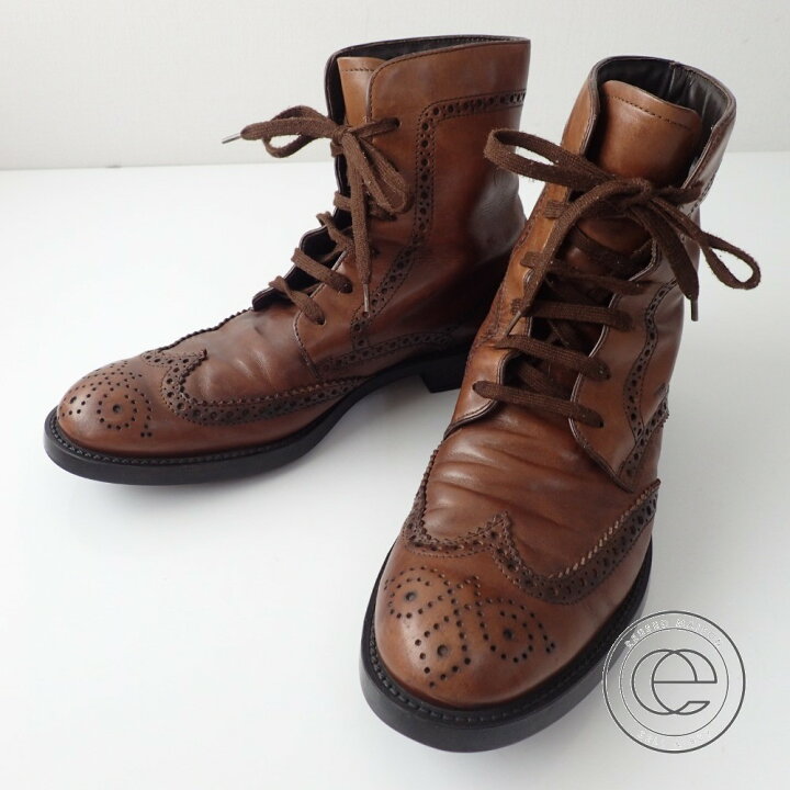 楽天市場 Tod Sトッズ メダリオン ウイングチップ レザー レースアップブーツ7 ブラウン メンズ 中古 ブランドリサイクル エコスタイル 楽天市場 Tod Sトッズ メダリオン ウイングチップ レザー レースアップブーツ7 ブラウン メンズ 中古 ブランドリサイクル エコスタイル
