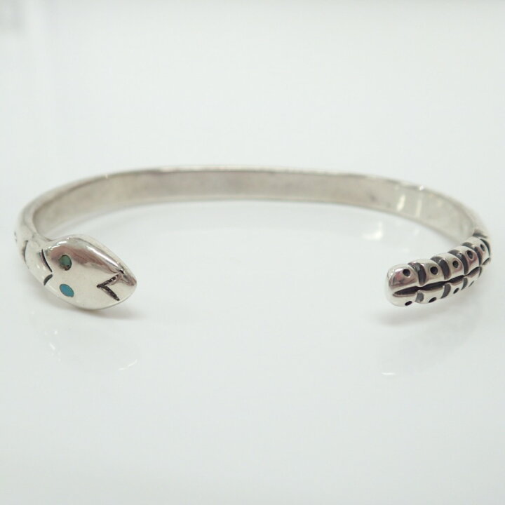 LARRY SMITH ラリースミス 美品 定価4万5360円 950 Rattle Snake Bangle ターコイズアイ スネーク バングル シルバー メンズ 中古 ブランドリユース エコスタイル