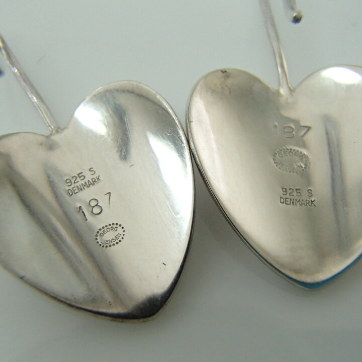 GEORG JENSEN ハート型 シルバー ピアス - ピアス(両耳用)