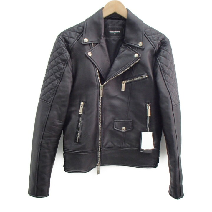 DSQUARED2 定価30万円ペイズリー柄 ダブルライダースジャケット 48 