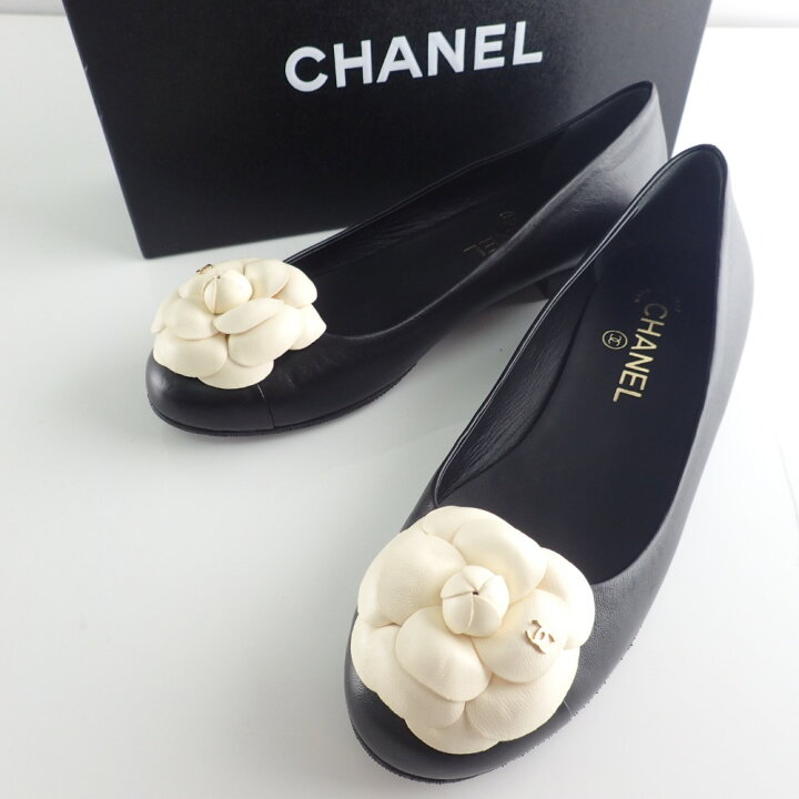 楽天市場】CHANEL シャネル G29019 カメリア フラットシューズ 38C 