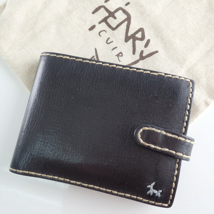楽天市場】HENRY CUIRアンリークイール 犬 刺繍 レザー 二つ折り財布  