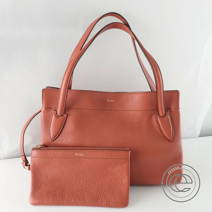 楽天市場】Max Mara マックスマーラ ポーチ付 レザー トートバッグ 