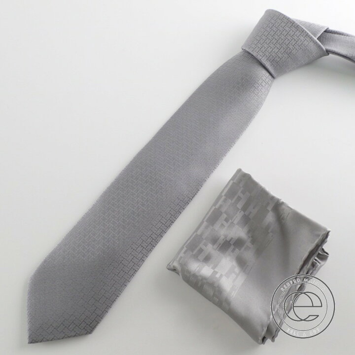 楽天市場】HERMES エルメス シルクチーフ付 H柄 シルク ネクタイ 