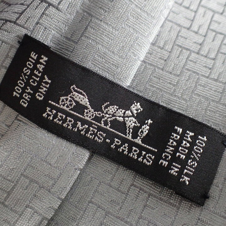 楽天市場】HERMES エルメス シルクチーフ付 H柄 シルク ネクタイ 
