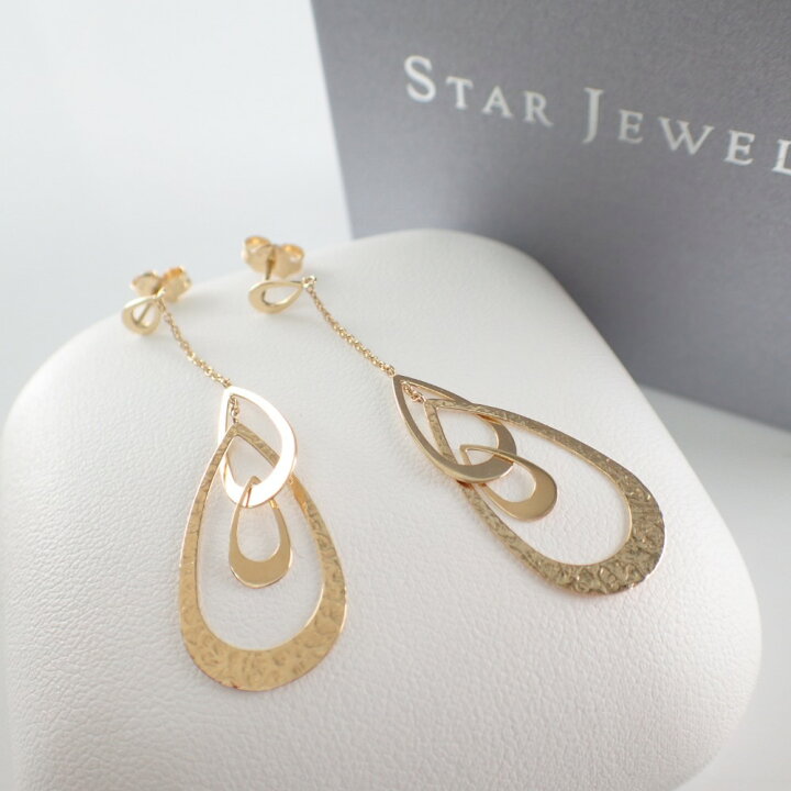 楽天市場】STAR JEWELRYスタージュエリー K18 TEAR DANGLE PIERCED 