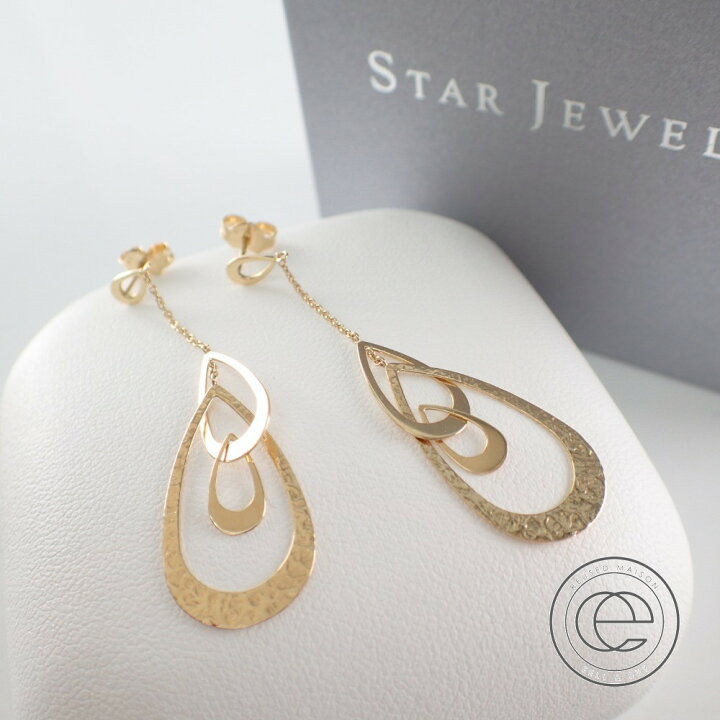 楽天市場】STAR JEWELRYスタージュエリー K18 TEAR DANGLE PIERCED 