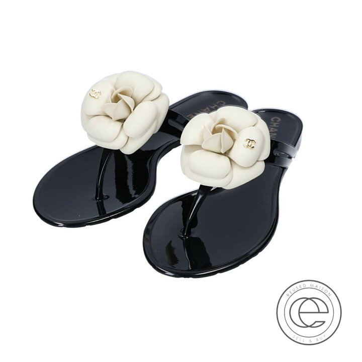 楽天市場】CHANEL シャネル 12A C3231 カメリア トングサンダル 35  