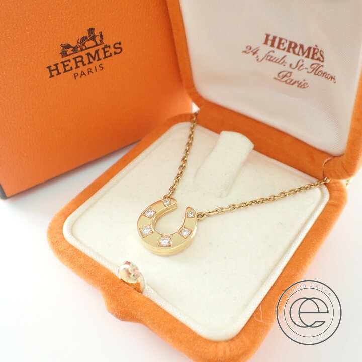 楽天市場】HERMES エルメス ホースシュー ダイヤモンド ネックレス 