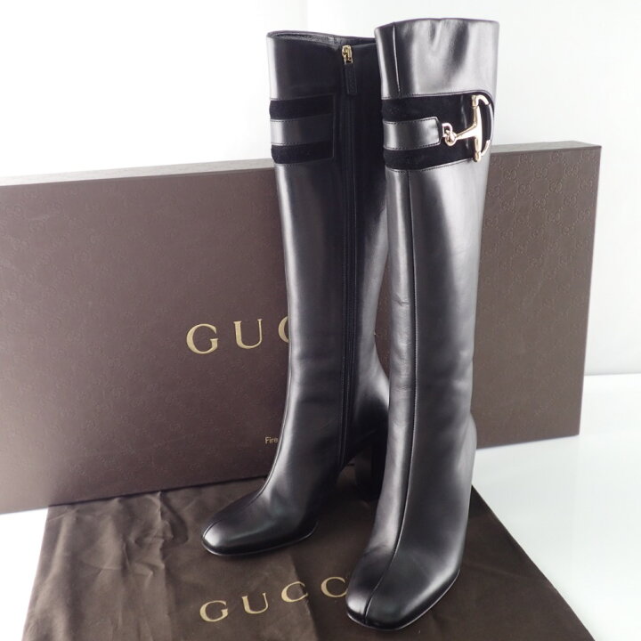 楽天市場】未使用展示品○ GUCCI グッチ 217204 黒 ビット サイド 