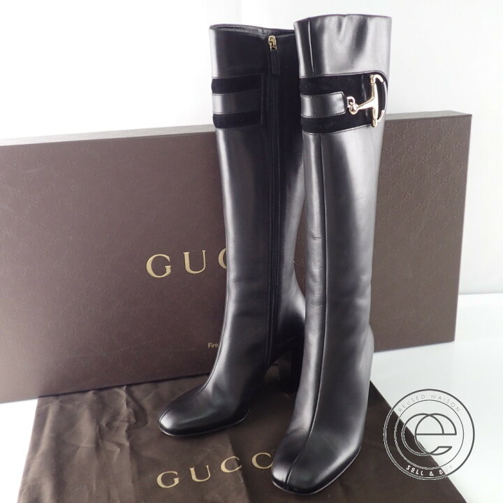 楽天市場】未使用展示品○ GUCCI グッチ 217204 黒 ビット サイド 