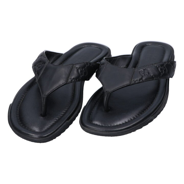 楽天市場】GUCCI グッチ 353765 グッチ シマ レザー トングサンダル 8  
