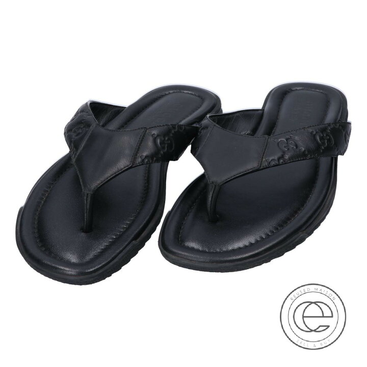 楽天市場】GUCCI グッチ 353765 グッチ シマ レザー トングサンダル 8 