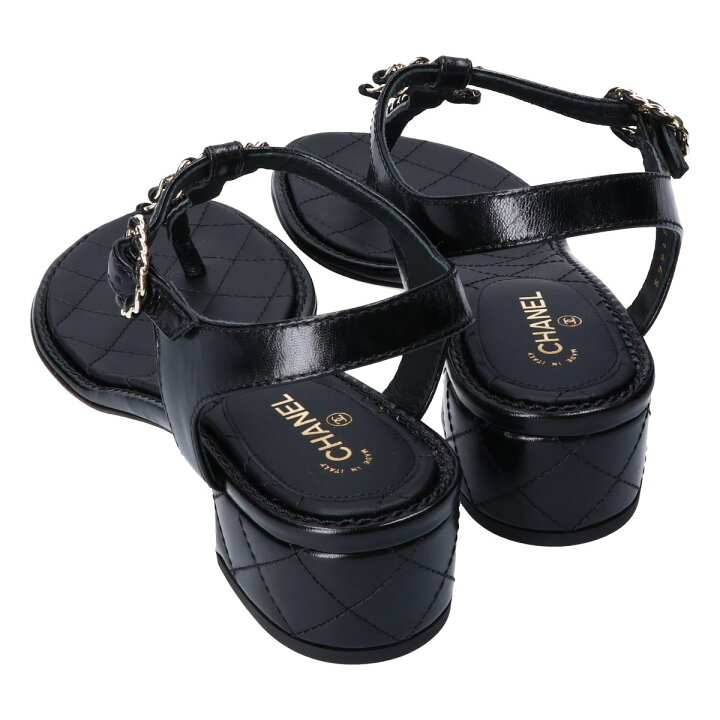 楽天市場】CHANEL シャネル G31463 CC ココマーク トングサンダル 38C 