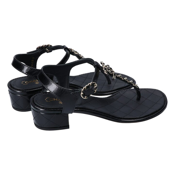 楽天市場】CHANEL シャネル G31463 CC ココマーク トングサンダル 38C  