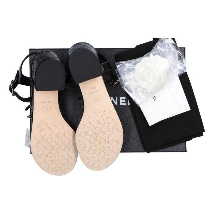 楽天市場】CHANEL シャネル G31463 CC ココマーク トングサンダル 38C  