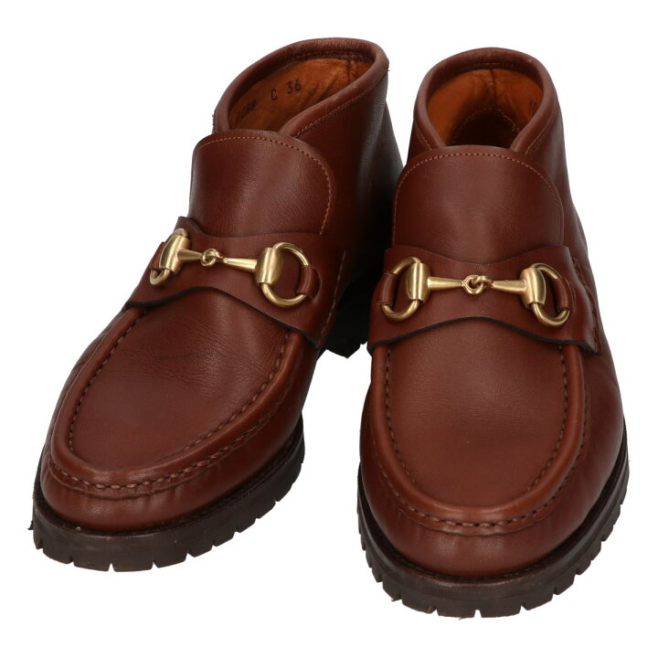 楽天市場】GUCCI グッチ 104 0088 ホースビット モカシンブーツ 36C 