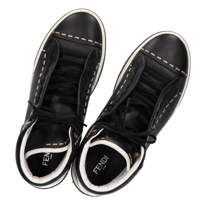 楽天市場】FENDIフェンディ スタッズ付 レザー ハイカットスニーカー  